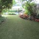 garden and artficial grass lawn with pool