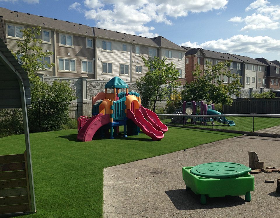 private play area with fake grass surface near toronto