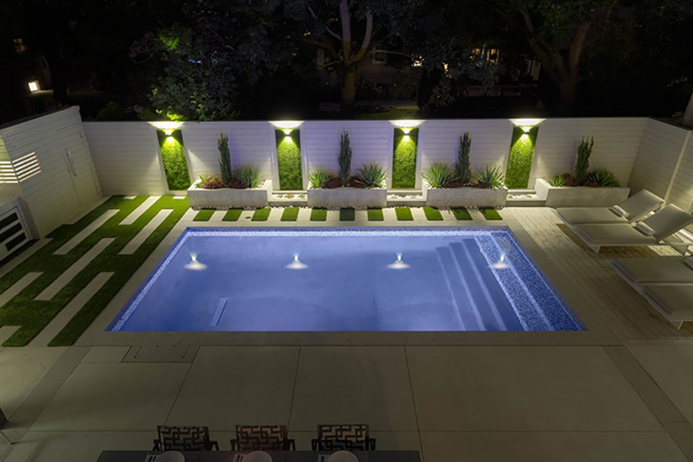 Night Lighting brings an ambiance to swimming pool area