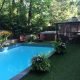 Luxury grass softens around pool and concrete