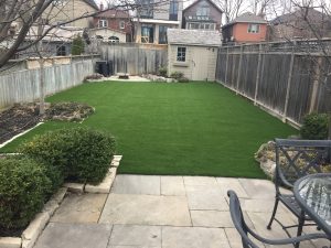 Suburban backyard perfect for artificial grass 