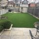Suburban backyard perfect for artificial grass