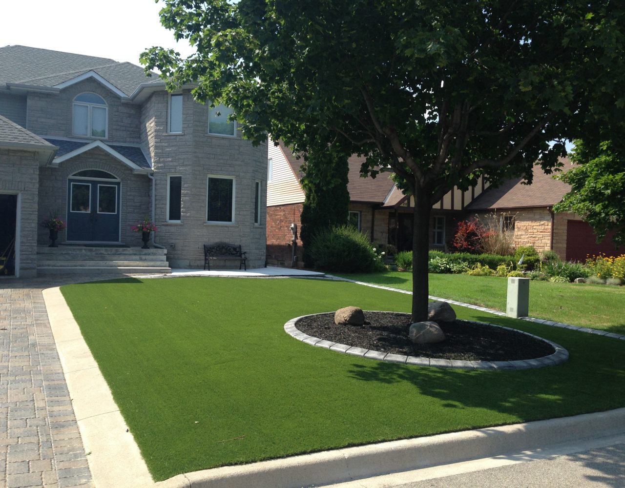 Front yards look great with artificial grass
