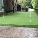 Great Side-yard Golf green that makes use of what would be considered unusable space.