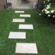 Nicely placed pavers throughout the synthetic turf
