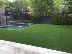 basketball trampoline are no problem with artificial grass