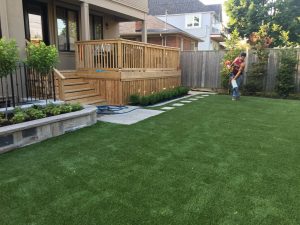 deck walls plantings gardens and artificial grass