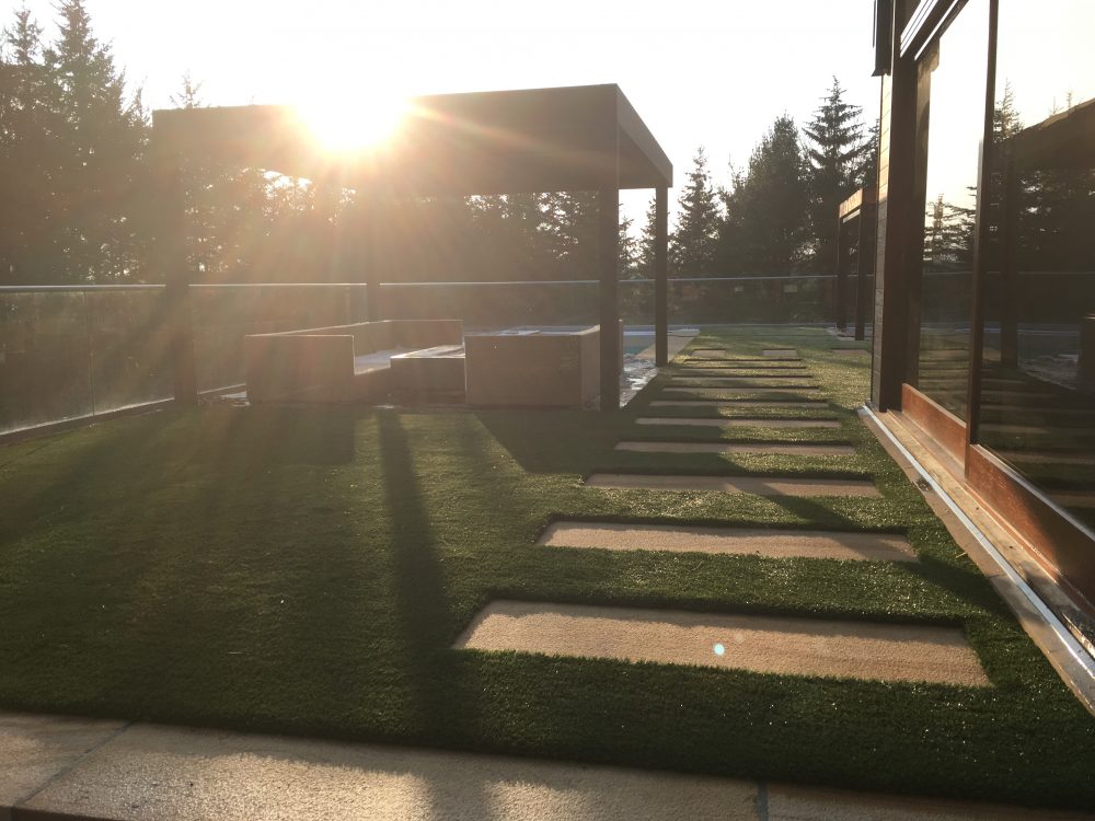 Our synthetic turf adds to landscape aesthetic