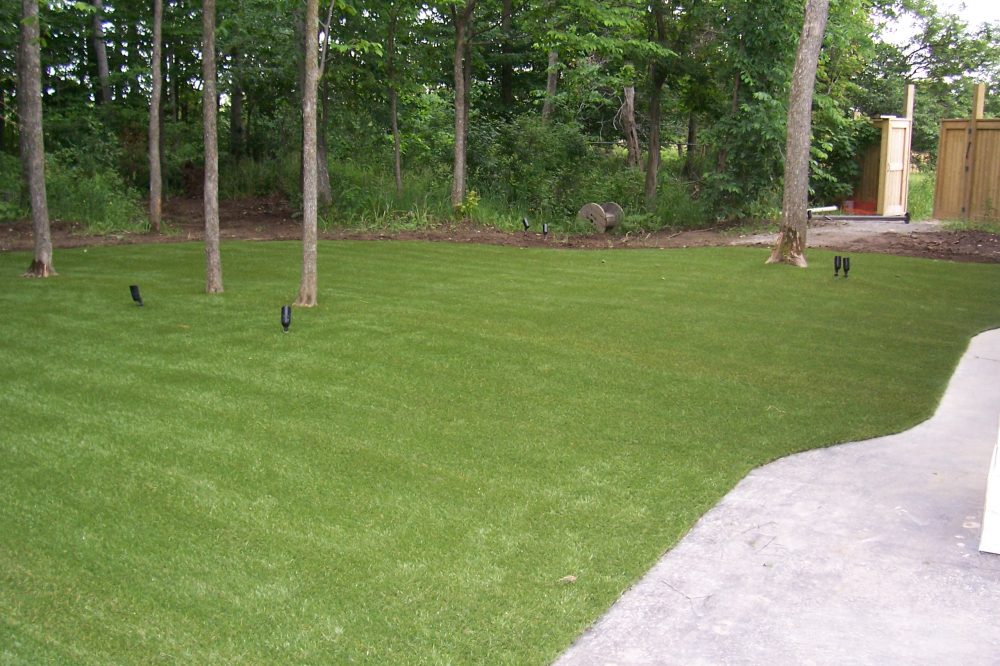 Trees galore are problematic for real grass but not for artificial grass