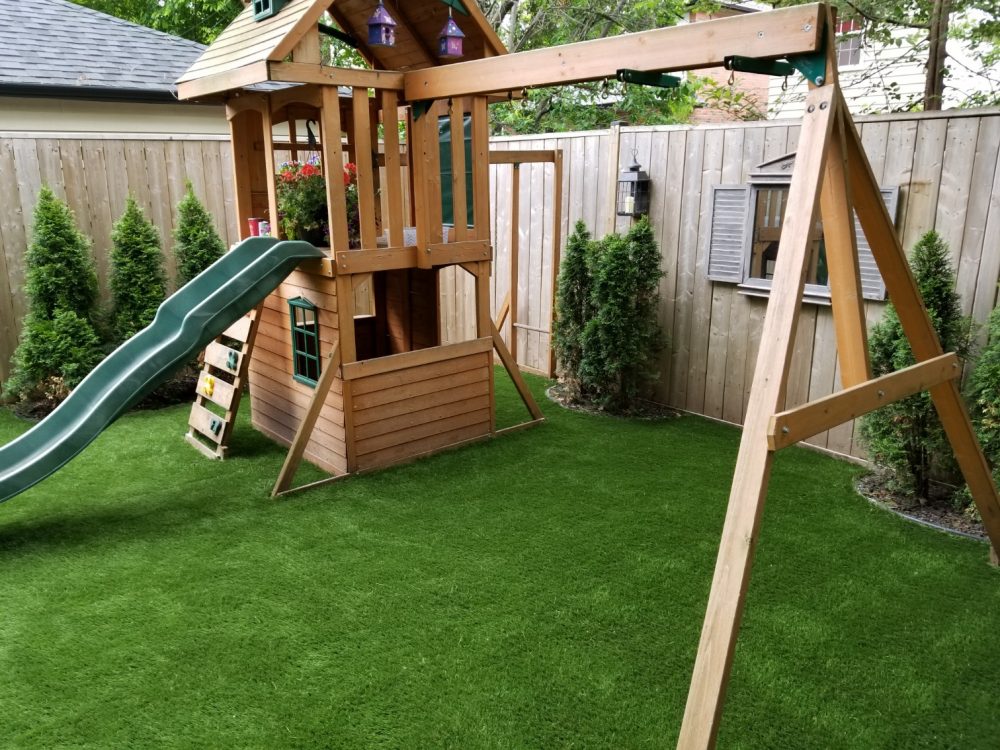 Kids play-sets and no worry grass