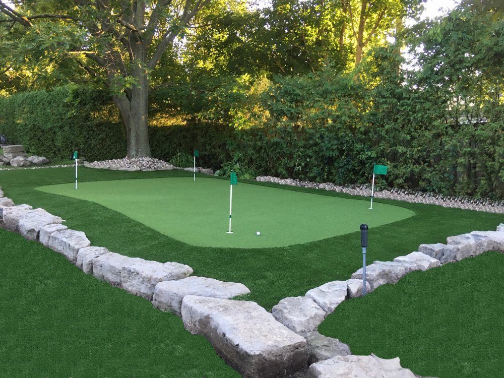 Golf green 4 hole- Armour stone border