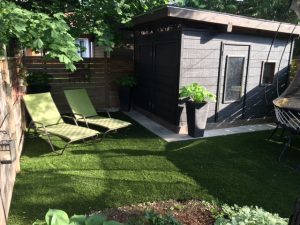 dark & rich grass with furniture